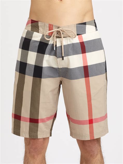 burberry swim trunks grafton check size med|Burberry swim shorts for men.